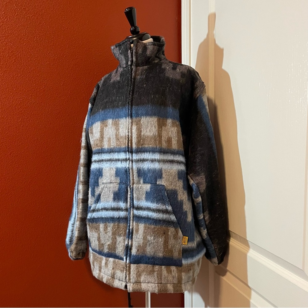 Tejidos Men’s Molina Indian‎ Drawing Full Zip Mexican Acrylic Blend Jacket Coat